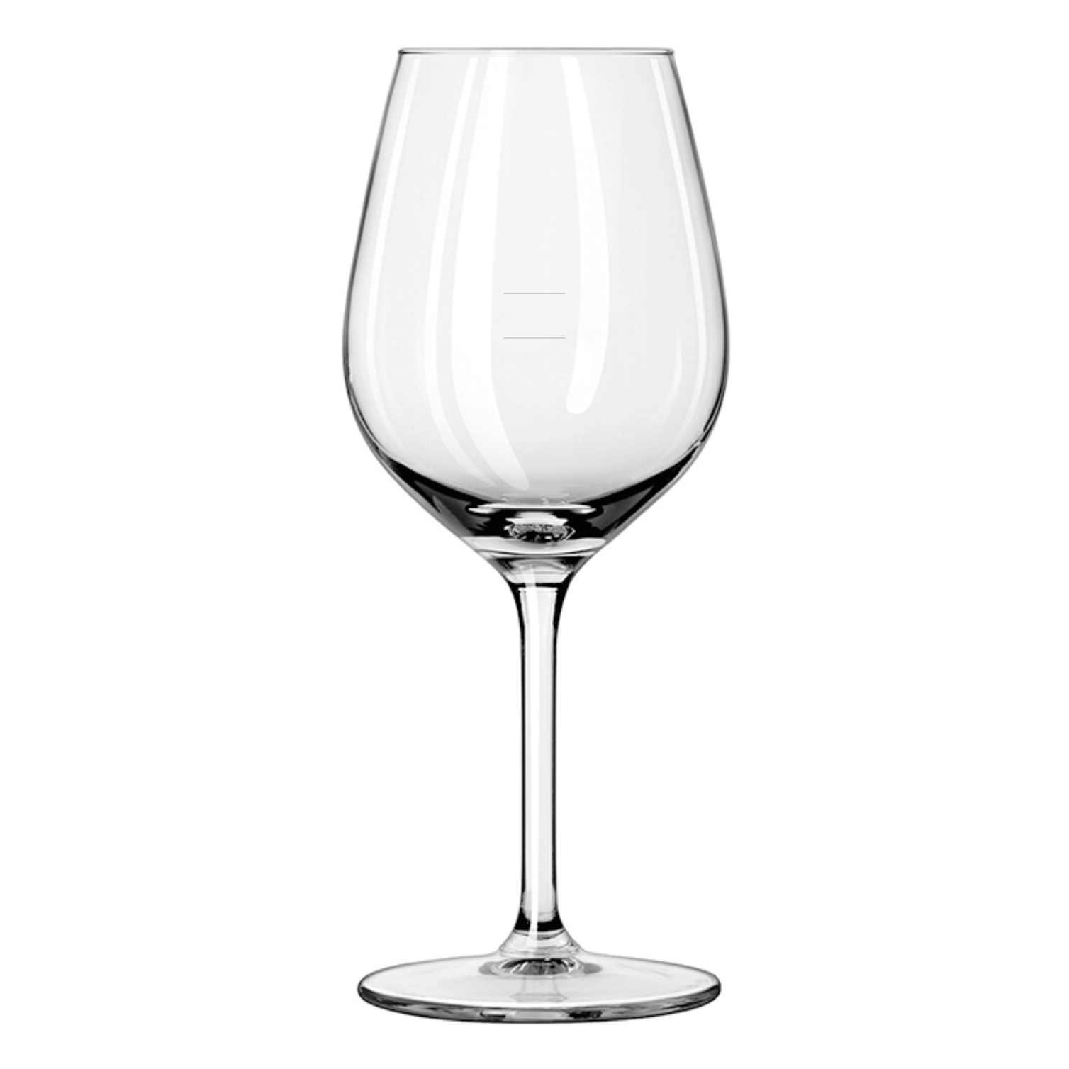 Clear wine glass on a white background