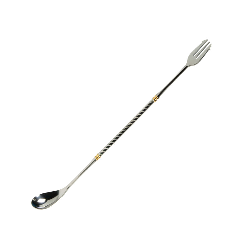 Yukiwa Bar Spoon Stainless Steel Gold Accent 240 mm