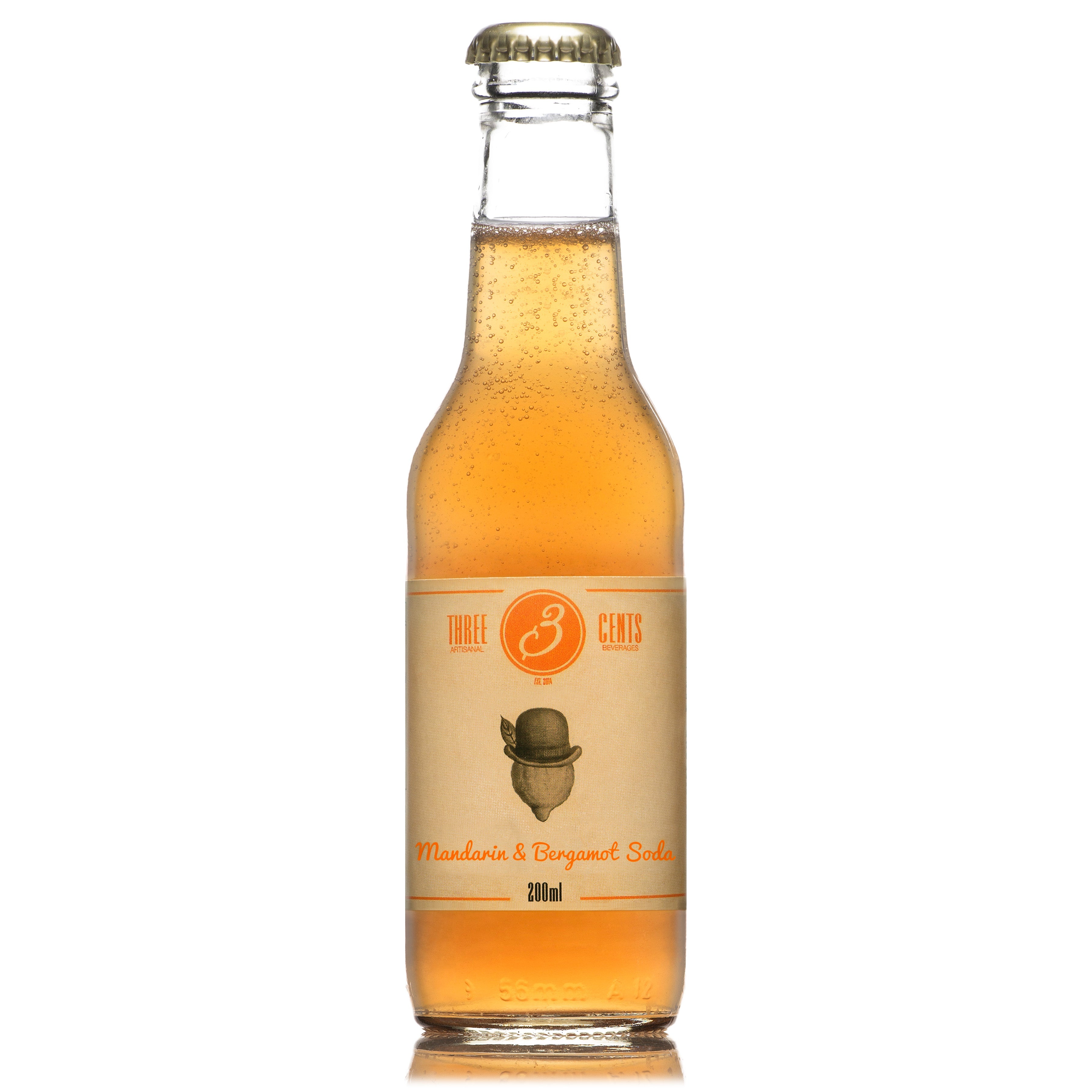 Three Cents Mandarin & Bergamot Soda 200 ml, 24 stk